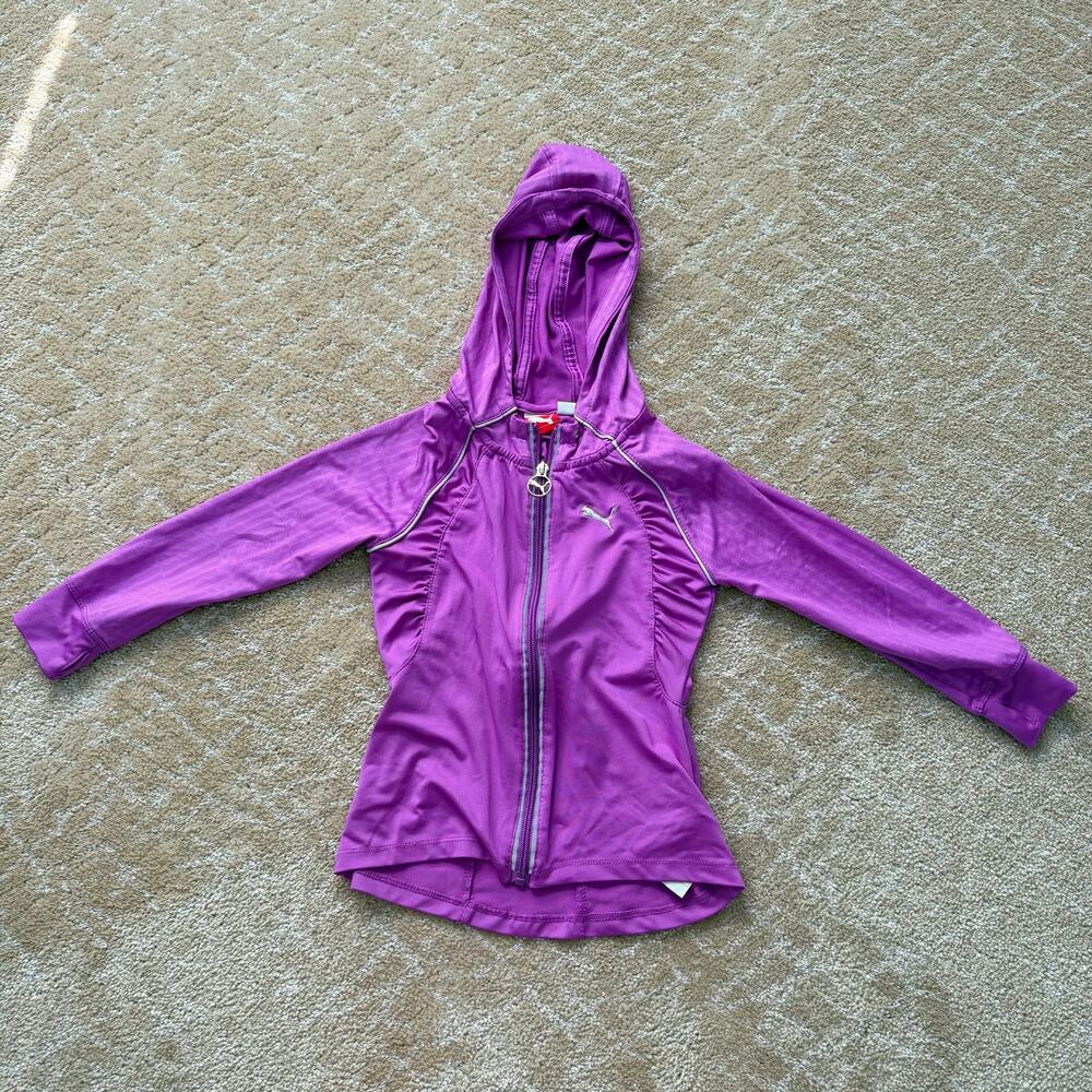 Puma Girl's Spandex Blend  Full Zip Hoodie Athletic Jacket - 4